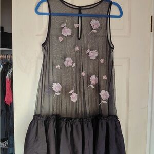 Floral Embroidered Sheer Dress